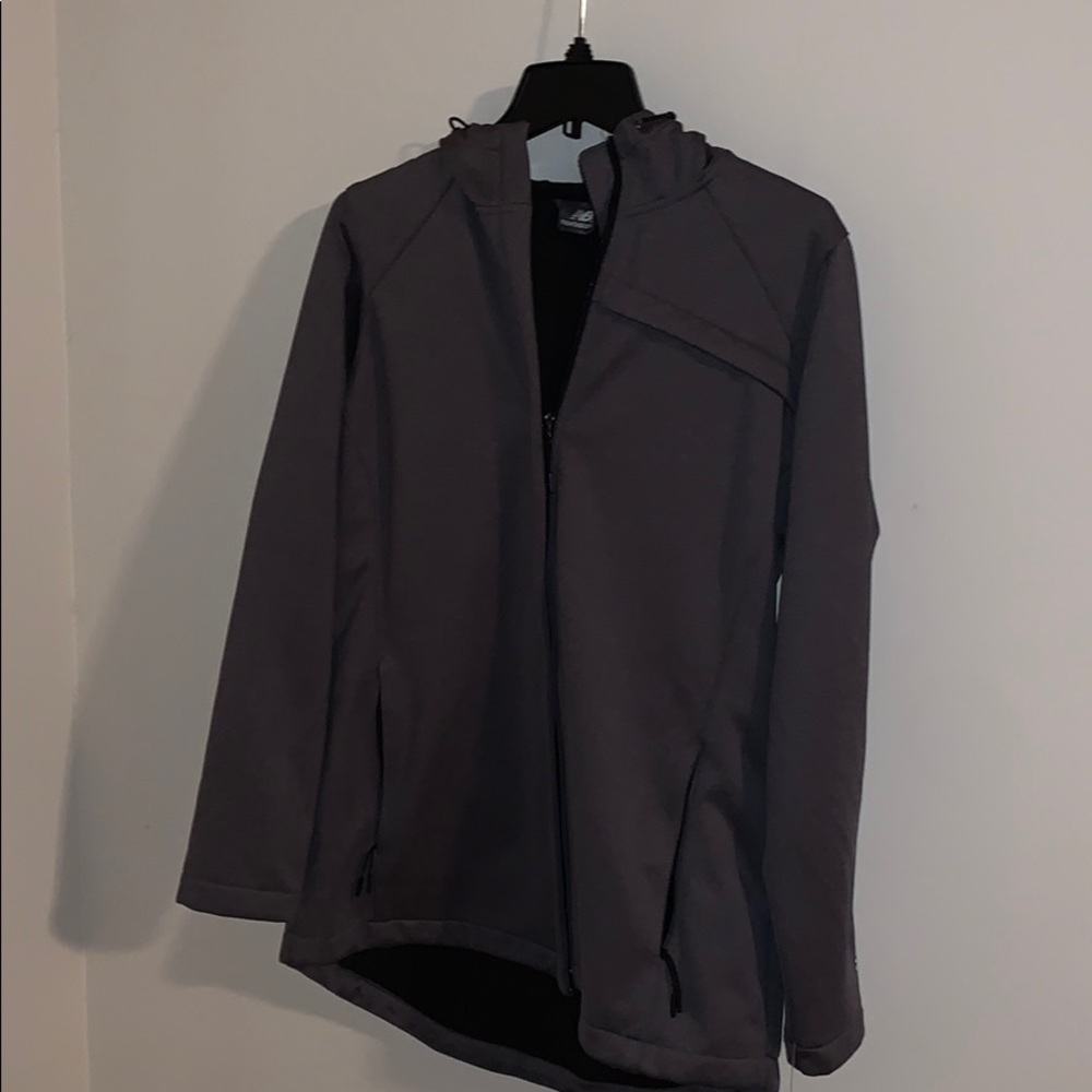 New balance nylon zip up hooded jacket